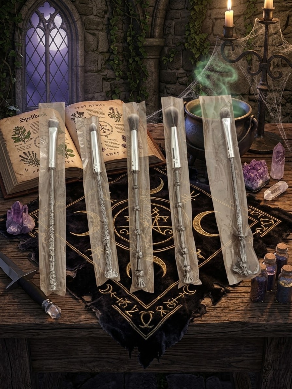 Silver Witchcraft Makeup Brush Set -